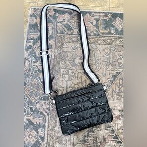 Black Quilted Puffer Crossbody Bag